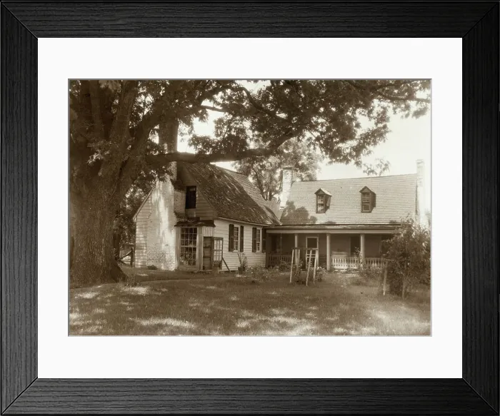 Framed Print : Oak Cottage, Spotsylvania County, Virginia, 1935. Creator: Frances Benjamin Johnston Framed Print : Oak Cottage, Spotsylvania County, Virginia, 1935. Creator: Frances Benjamin Johnston