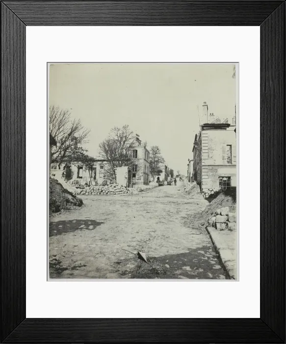 Framed Print : Main street of Champigny, Champigny-sur-Marne, 1871. Creator: Hippolyte Blancard Framed Print : Main street of Champigny, Champigny-sur-Marne, 1871. Creator: Hippolyte Blancard