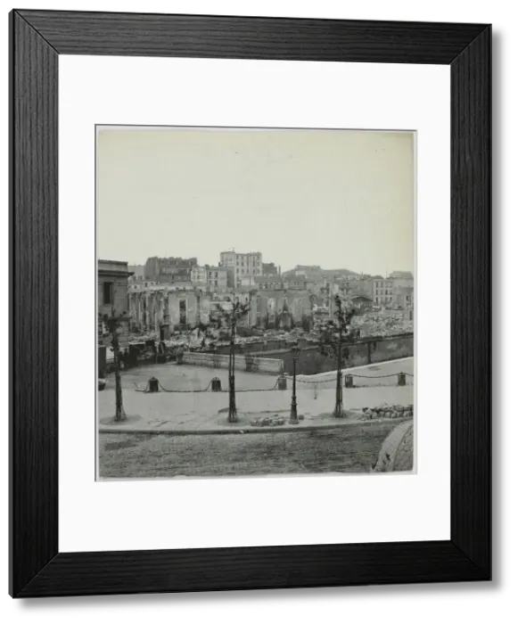 Framed Print : Panorama of the burnt-out La Villette docks, 19th arrondissement, Paris, 1871. Creator: Hippolyte Blancard Framed Print : Panorama of the burnt-out La Villette docks, 19th arrondissement, Paris, 1871. Creator: Hippolyte Blancard