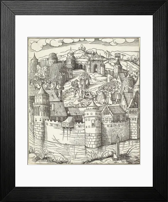 Framed Print : Execution of a Man at a Market-Place of a Town, 1514 / 1516. Creator: Leonhard Beck Framed Print : Execution of a Man at a Market-Place of a Town, 1514 / 1516. Creator: Leonhard Beck