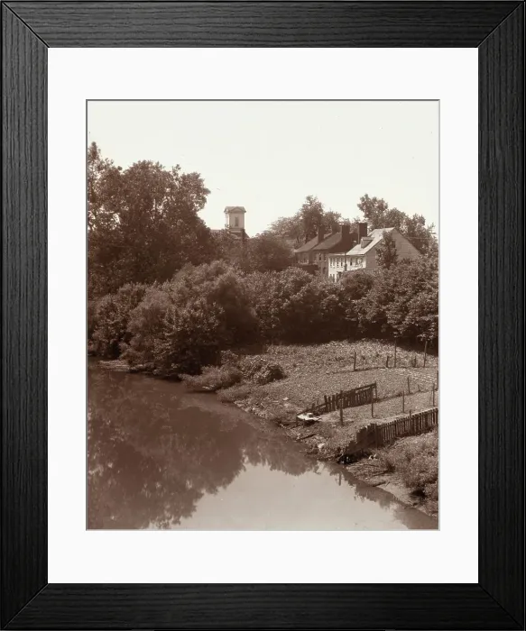 Framed Print : Houses on Water Street, from the bridge, Fredericksburg, Virginia, between 1927 and 1929. Creator: Frances Benjamin Johnston Framed Print : Houses on Water Street, from the bridge, Fredericksburg, Virginia, between 1927 and 1929. Creator: Frances Benjamin Johnston