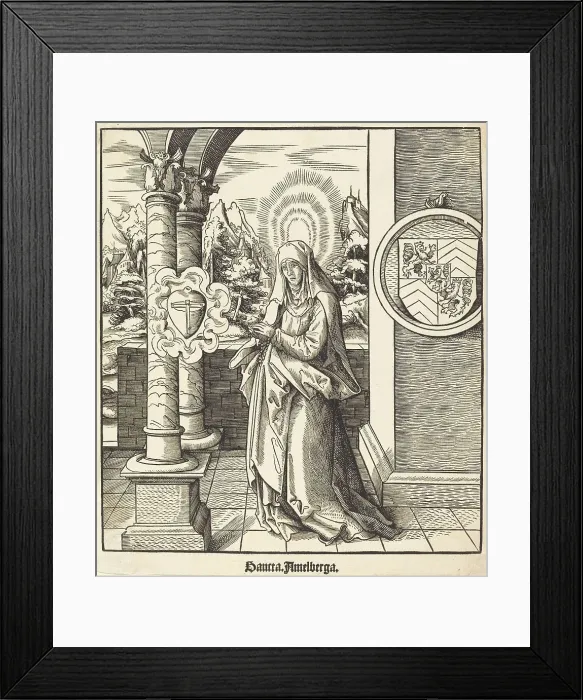 Framed Print : Saint Amelberga, 1516 / 1518. Creator: Leonhard Beck Framed Print : Saint Amelberga, 1516 / 1518. Creator: Leonhard Beck