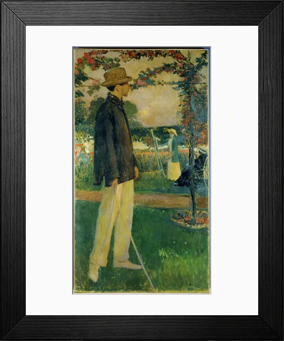 Framed Print : Portrait of Jean Cocteau (1889-1963), writer, in the Garden of Offranville, 1913. Creator: Jacques Emile Blanche