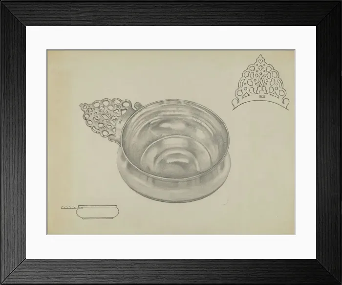 Framed Print : Silver Porringer, c. 1936. Creator: Herbert Russin Framed Print : Silver Porringer, c. 1936. Creator: Herbert Russin