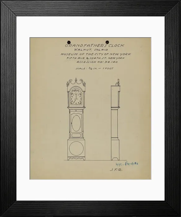 Framed Print : Grandfather's Clock, 1935 / 1942. Creator: J.F. Rust Framed Print : Grandfather's Clock, 1935 / 1942. Creator: J.F. Rust