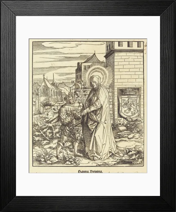 Framed Print : Saint Brigitta, 1516 / 1518. Creator: Leonhard Beck Framed Print : Saint Brigitta, 1516 / 1518. Creator: Leonhard Beck