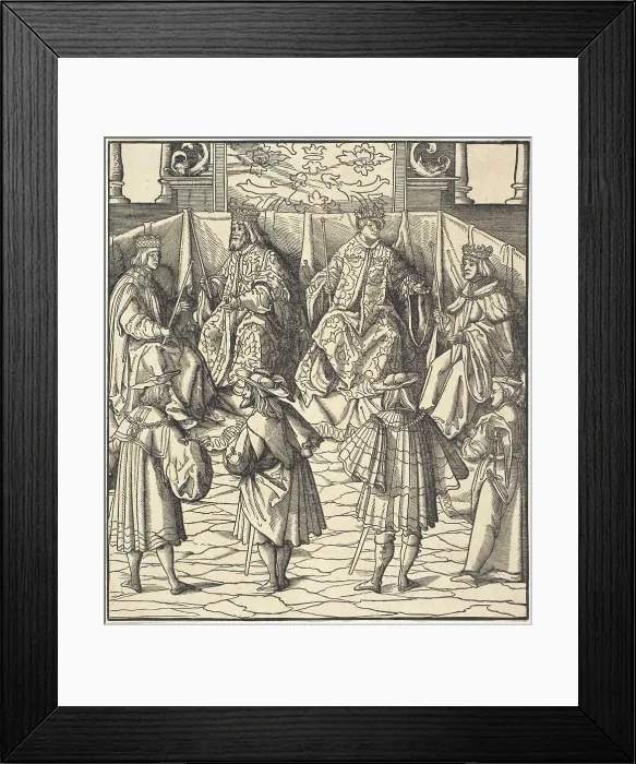 Framed Print : Assembly of Four Kings, in the foreground Four Men, 1514 / 1516. Creator: Leonhard Beck Framed Print : Assembly of Four Kings, in the foreground Four Men, 1514 / 1516. Creator: Leonhard Beck