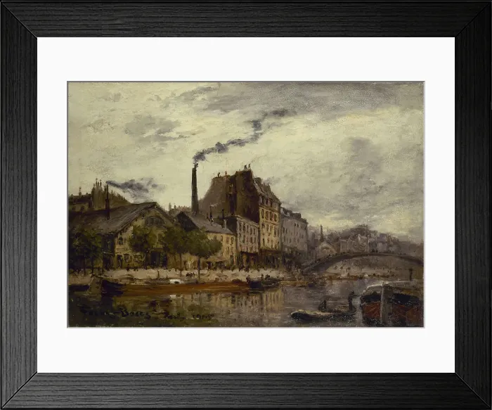 Framed Print : Demolition of the old Tournelle bridge, before 1920. Creator: Frank Myers Boggs Framed Print : Demolition of the old Tournelle bridge, before 1920. Creator: Frank Myers Boggs