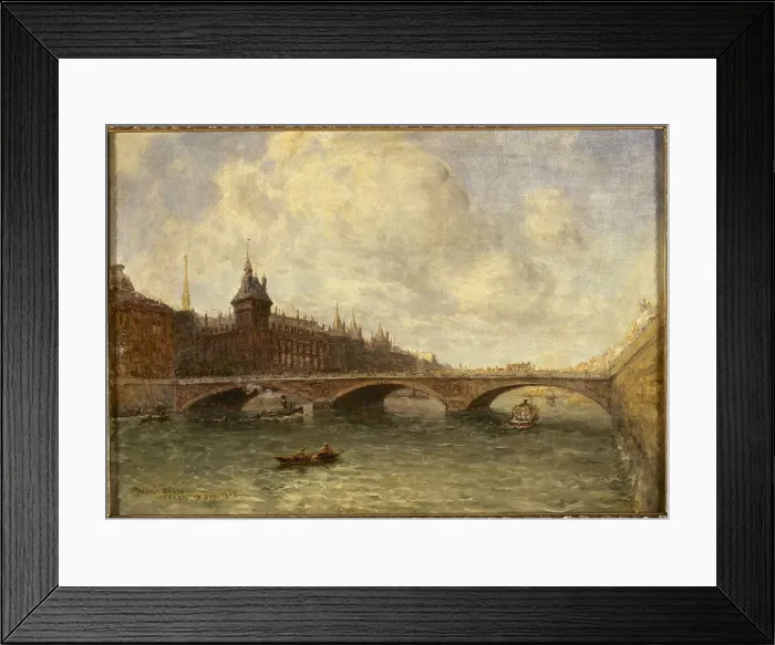Framed Print : Pont au Change and the Quai de l'Horloge, 1898. Creator: Frank Myers Boggs Framed Print : Pont au Change and the Quai de l'Horloge, 1898. Creator: Frank Myers Boggs
