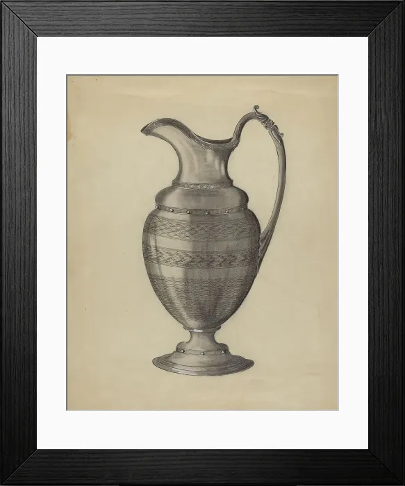 Framed Print : Pewter Pitcher, 1935 / 1942. Creator: Gertrude Schmidt Framed Print : Pewter Pitcher, 1935 / 1942. Creator: Gertrude Schmidt