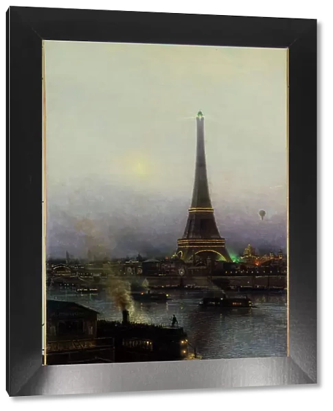 The Eiffel Tower, at night, 1889. Creator: Aleksey Bogolyubov