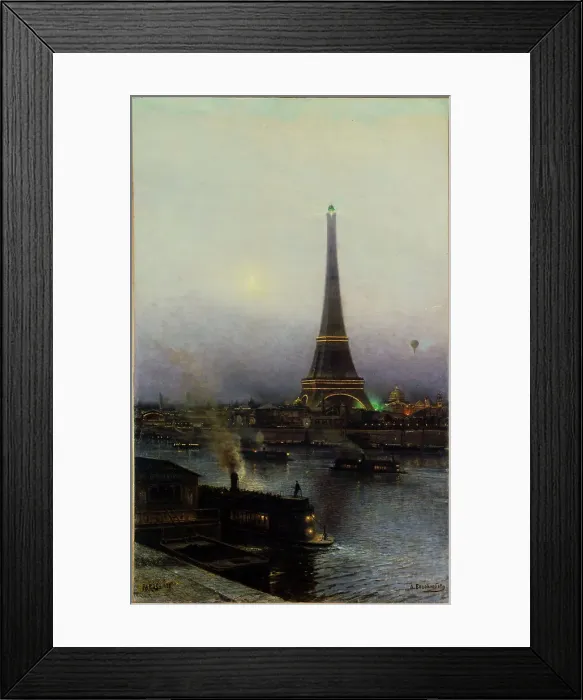 Framed Print : The Eiffel Tower, at night, 1889. Creator: Aleksey Bogolyubov Framed Print : The Eiffel Tower, at night, 1889. Creator: Aleksey Bogolyubov