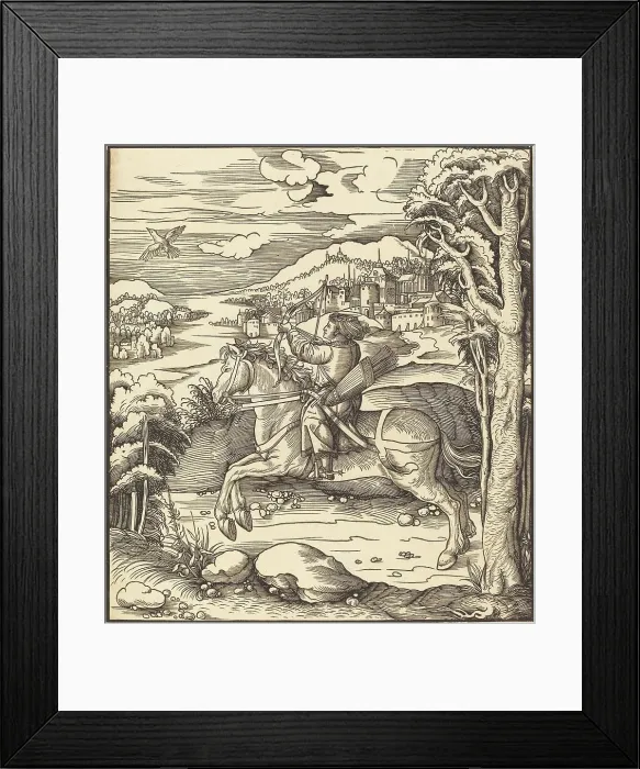 Framed Print : The Prince at the Bird-Catching, 1514 / 1516. Creator: Leonhard Beck Framed Print : The Prince at the Bird-Catching, 1514 / 1516. Creator: Leonhard Beck