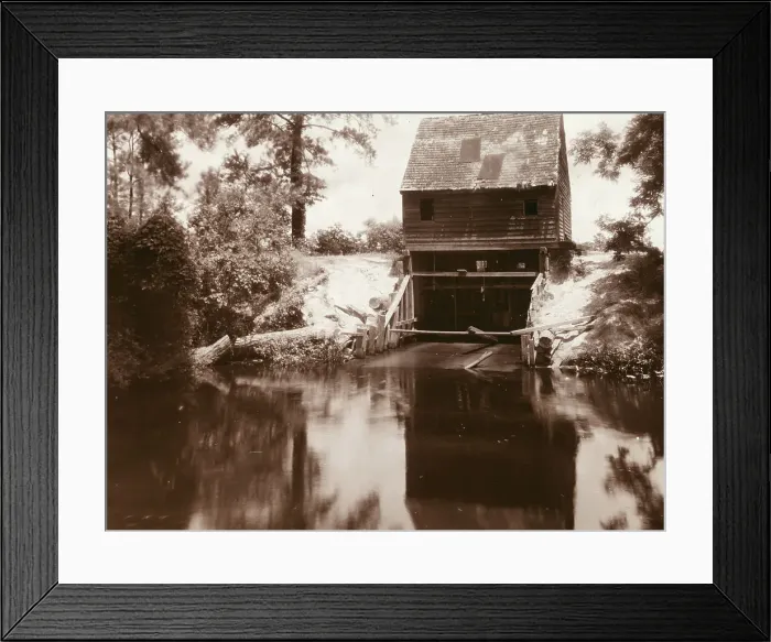 Framed Print : Drummond Mill, store, and cabin, Lee Mont vicinity, Accomac County, Virginia, between c1930 and 1939 Creator: Frances Benjamin Johnston Framed Print : Drummond Mill, store, and cabin, Lee Mont vicinity, Accomac County, Virginia, between c1930 and 1939 Creator: Frances Benjamin Johnston