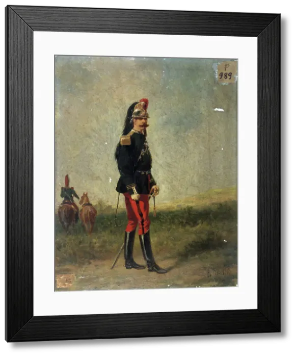 Framed Print : Portrait of a cavalry officer, c1860. Creator: Karel Frederik Bombled Framed Print : Portrait of a cavalry officer, c1860. Creator: Karel Frederik Bombled