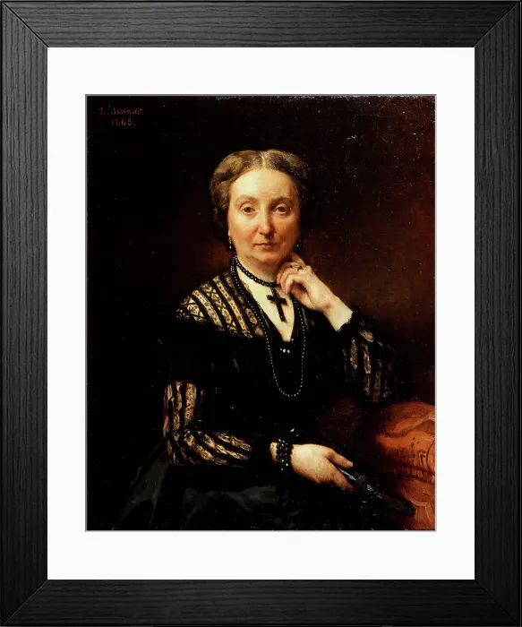 Framed Print : Portrait of a woman, 1868. Creator: Leon Joseph Florentin Bonnat Framed Print : Portrait of a woman, 1868. Creator: Leon Joseph Florentin Bonnat
