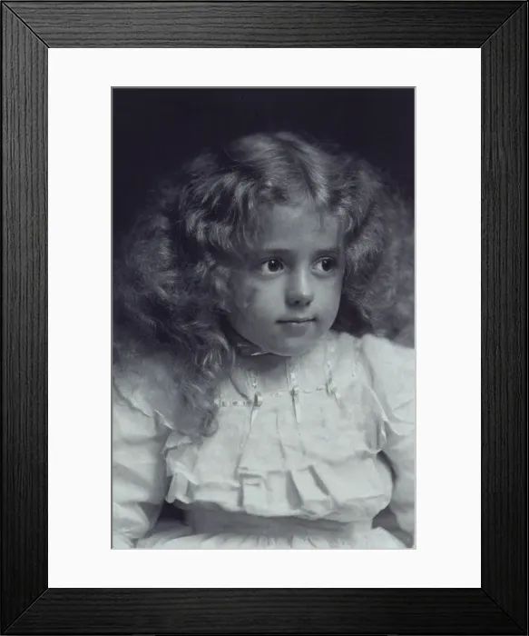 Framed Print : Little girl with fair, wavy hair, c1900. Creator: Addie Kilburn Robinson Framed Print : Little girl with fair, wavy hair, c1900. Creator: Addie Kilburn Robinson