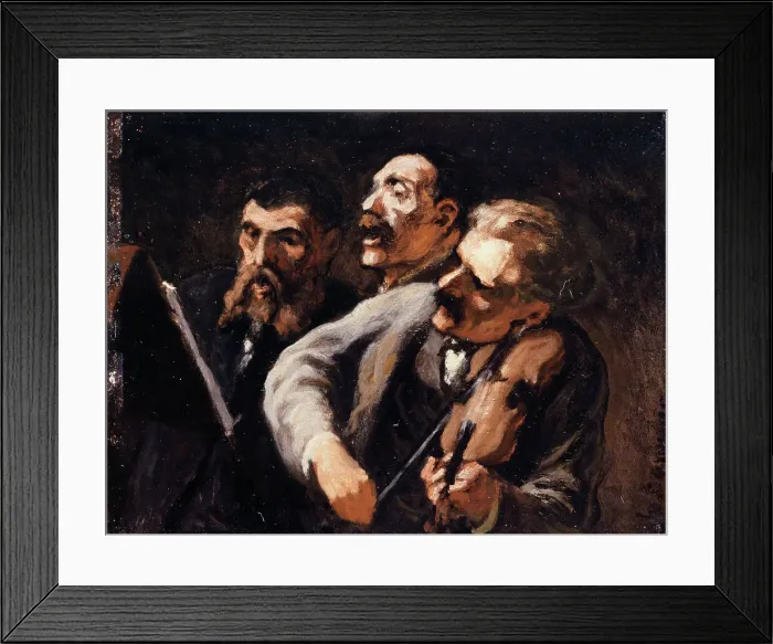 Framed Print : Trio d'amateurs, between 1863 and 1867. Creator: Honore Daumier Framed Print : Trio d'amateurs, between 1863 and 1867. Creator: Honore Daumier