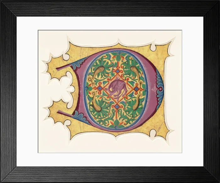 Framed Print : Initial D, 1430s. Creator: Master of the Cypresses Framed Print : Initial D, 1430s. Creator: Master of the Cypresses