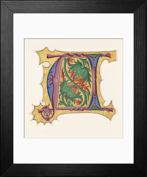 Framed Print : Initial U (?), 1430s. Creator: Master of the Cypresses Framed Print : Initial U (?), 1430s. Creator: Master of the Cypresses