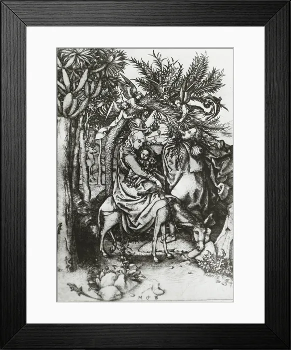 Framed Print : Reproduction of print: Flight into Egypt, between 1915 and 1925. Creator: Martin Schongauer Framed Print : Reproduction of print: Flight into Egypt, between 1915 and 1925. Creator: Martin Schongauer