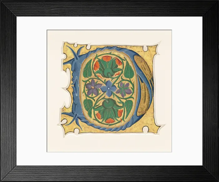 Framed Print : Initial D, 1430s. Creator: Master of the Cypresses Framed Print : Initial D, 1430s. Creator: Master of the Cypresses