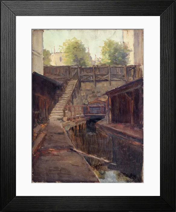 Framed Print : Left arm of the Bièvre, boulevard Arago, c1900. Creator: Germain Eugene Bonneton Framed Print : Left arm of the Bièvre, boulevard Arago, c1900. Creator: Germain Eugene Bonneton