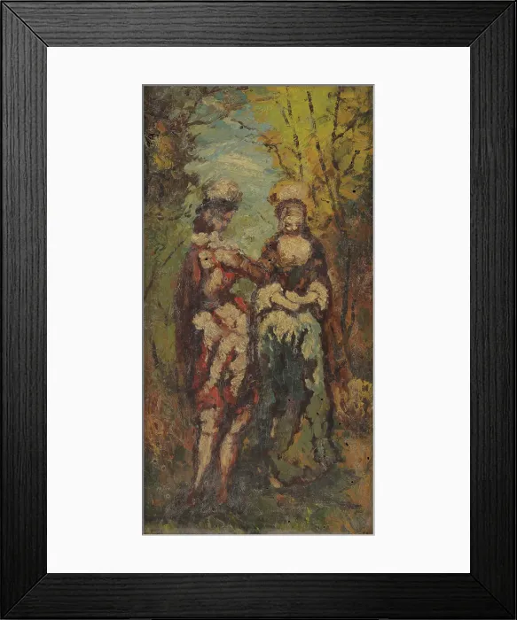 Framed Print : Deux personnages dans un parc, between 1870 and 1880. Creator: Adolphe Monticelli Framed Print : Deux personnages dans un parc, between 1870 and 1880. Creator: Adolphe Monticelli