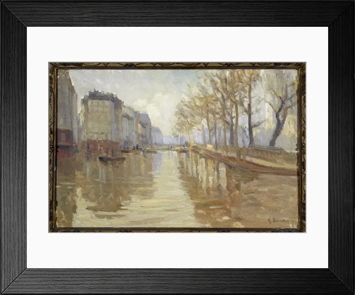 Framed Print : Montebello wharf (floods of 1910), 1910. Creator: Germain Eugene Bonneton Framed Print : Montebello wharf (floods of 1910), 1910. Creator: Germain Eugene Bonneton