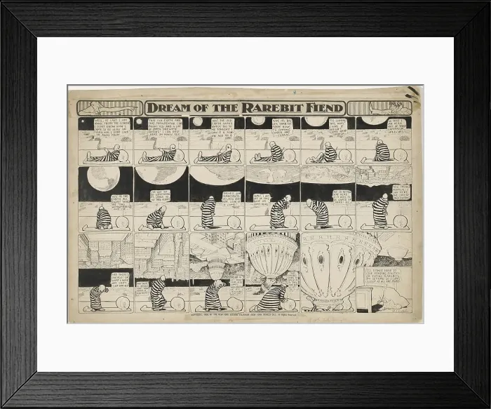Framed Print : Dream of the Rarebit Fiend: Here Comes Washington, 1908. Creator: Winsor McCay Framed Print : Dream of the Rarebit Fiend: Here Comes Washington, 1908. Creator: Winsor McCay
