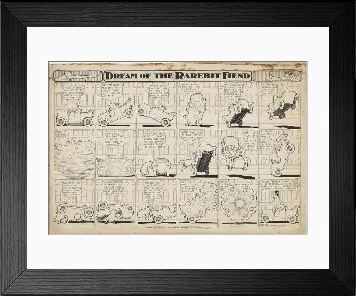 Framed Print : Dream of the Rarebit Fiend: Bucking Automobile, 1907. Creator: Winsor McCay Framed Print : Dream of the Rarebit Fiend: Bucking Automobile, 1907. Creator: Winsor McCay