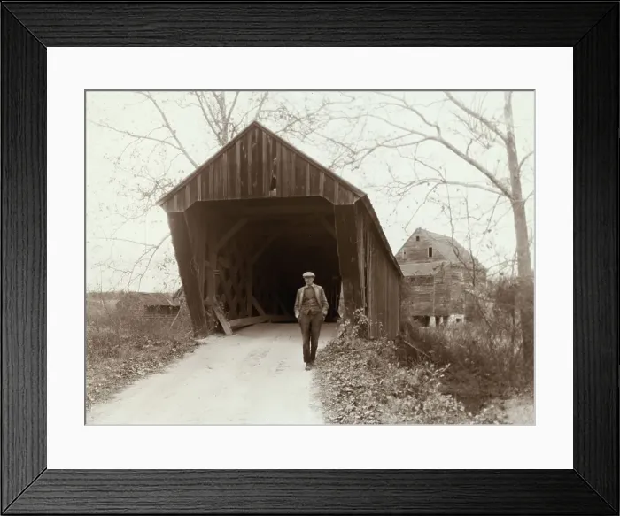 Framed Print : Covered Bridge, Trent's Mills, Buckingham County, Virginia, 1933. Creator: Frances Benjamin Johnston Framed Print : Covered Bridge, Trent's Mills, Buckingham County, Virginia, 1933. Creator: Frances Benjamin Johnston