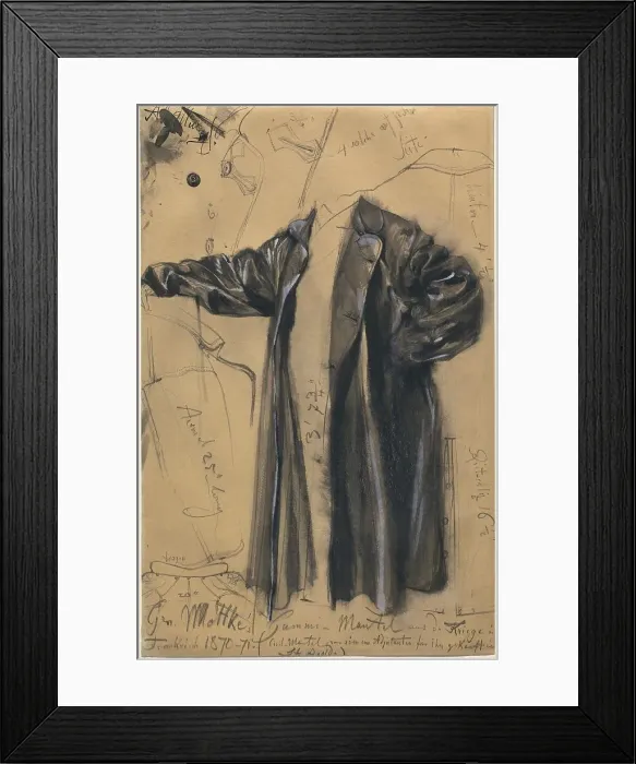 Framed Print : The Waterproof Coat of General Moltke, 1871. Creator: Adolph Menzel Framed Print : The Waterproof Coat of General Moltke, 1871. Creator: Adolph Menzel