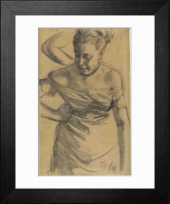 Framed Print : Study of a Woman, c. 1875 / 1890. Creator: Adolph Menzel Framed Print : Study of a Woman, c. 1875 / 1890. Creator: Adolph Menzel