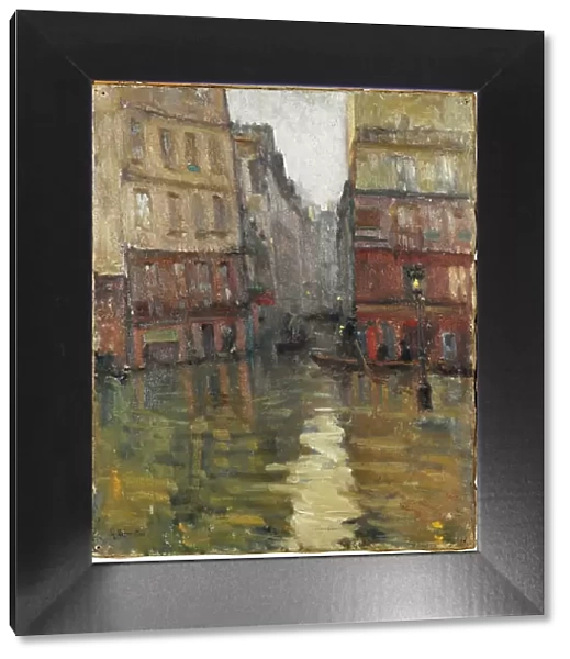Rue Maitre-Albert (1910 floods), 1910. Creator: Germain Eugene Bonneton