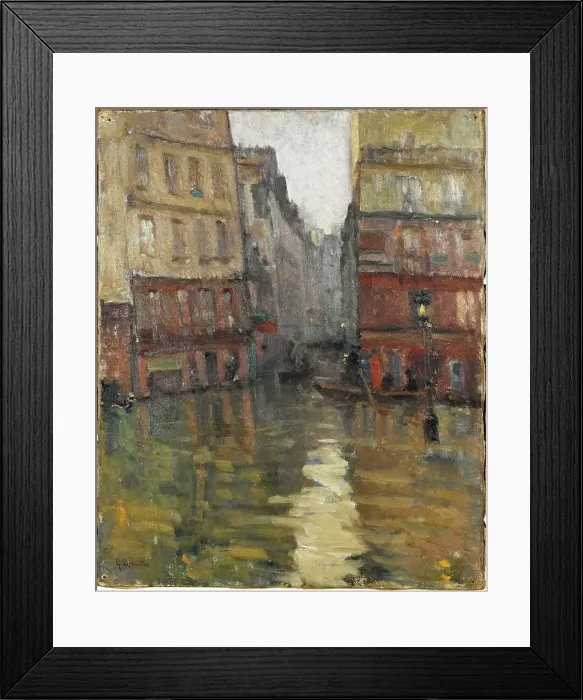 Framed Print : Rue Maitre-Albert (1910 floods), 1910. Creator: Germain Eugene Bonneton Framed Print : Rue Maitre-Albert (1910 floods), 1910. Creator: Germain Eugene Bonneton