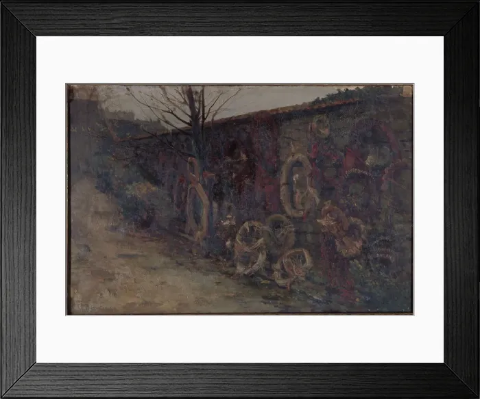 Framed Print : The Communards wall at Pere-Lachaise cemetery, 1907. Creator: Germain Eugene Bonneton Framed Print : The Communards wall at Pere-Lachaise cemetery, 1907. Creator: Germain Eugene Bonneton