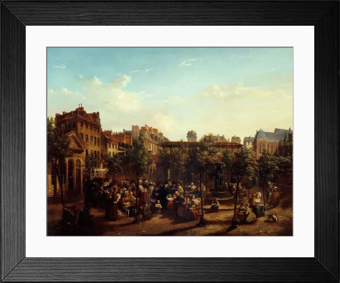Framed Print : Edme Champion (1764-1852), dit l'homme au petit manteau bleu, distribuant de la soupe... c1834. Creator: Jean Baptiste Lecoeur. Edme Champion (1764-1852), dit l'homme au petit manteau bleu, distribuant de la soupe... c1834 Framed Print : Edme Champion (1764-1852), dit l'homme au petit manteau bleu, distribuant de la soupe... c1834. Creator: Jean Baptiste Lecoeur. Edme Champion (1764-1852), dit l'homme au petit manteau bleu, distribuant de la soupe... c1834