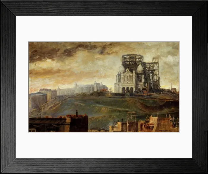 Framed Print : Montmartre hill with Sacre-Coeur under construction, c1890. Creator: Francois Marius Borrel Framed Print : Montmartre hill with Sacre-Coeur under construction, c1890. Creator: Francois Marius Borrel