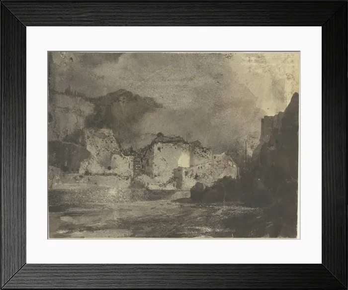 Framed Print : Buildings by Moonlight, c. 1875. Creator: Thomas Moran Framed Print : Buildings by Moonlight, c. 1875. Creator: Thomas Moran