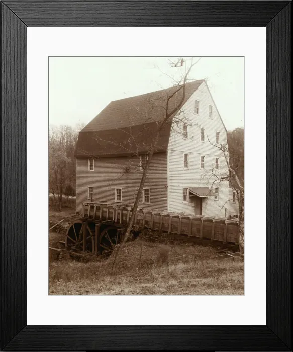 Framed Print : Graves Mill and Cabin, Tommy Hawk, Campbell County, Virginia, 1935. Creator: Frances Benjamin Johnston