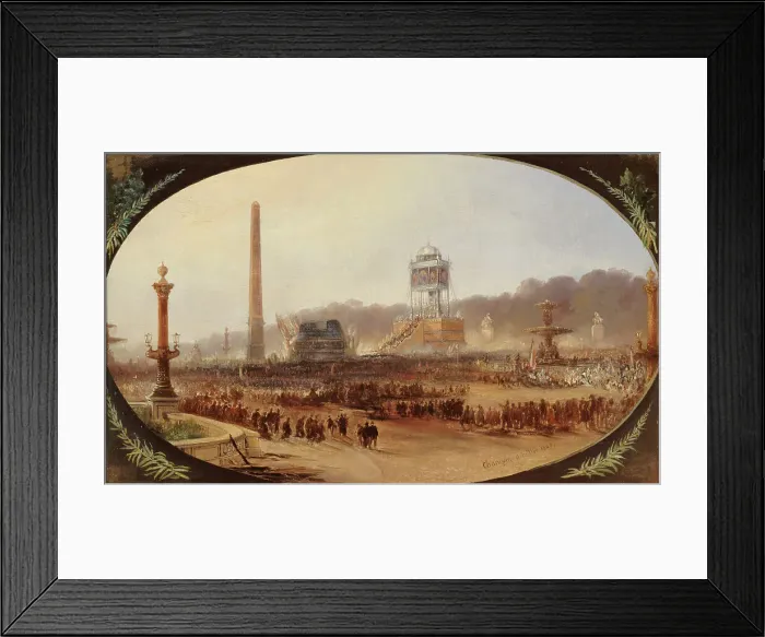 Framed Print : Cérémonie funèbre sur la place de la Concorde, en l'honneur des...juin 1848, le 6 juillet 1848. Creator: Jean Jacques Champin Framed Print : Cérémonie funèbre sur la place de la Concorde, en l'honneur des...juin 1848, le 6 juillet 1848. Creator: Jean Jacques Champin