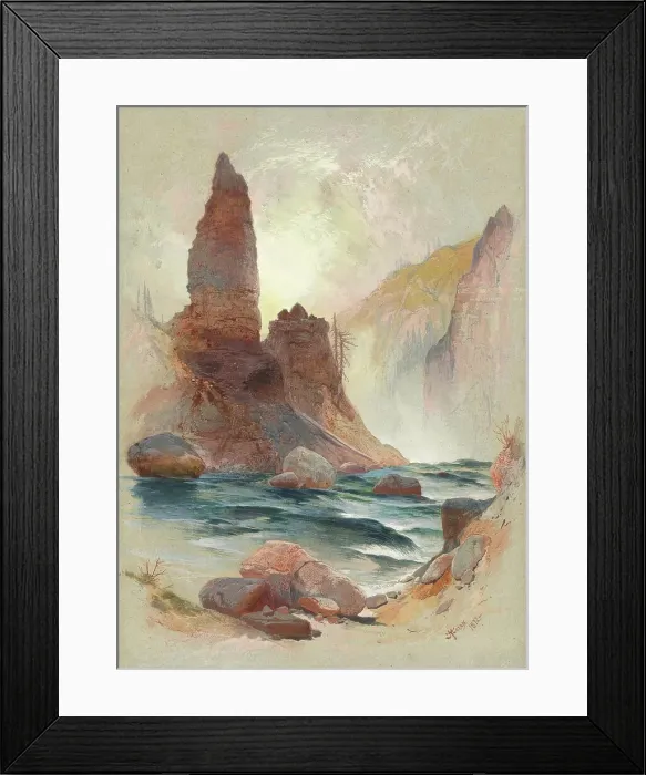 Framed Print : Tower at Tower Falls, Yellowstone, 1872. Creator: Thomas Moran Framed Print : Tower at Tower Falls, Yellowstone, 1872. Creator: Thomas Moran