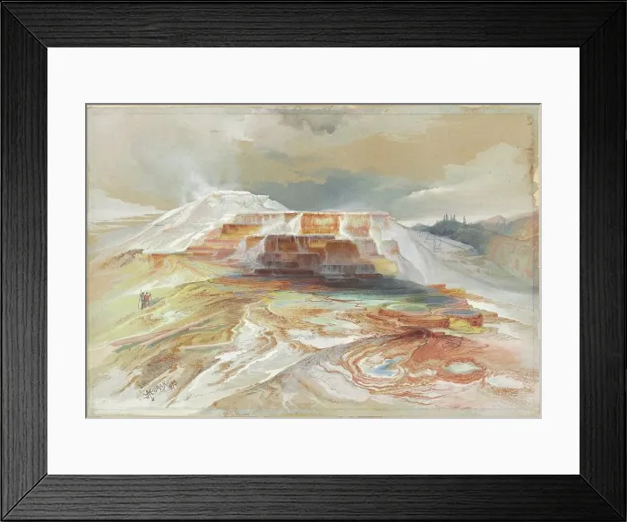 Framed Print : Hot Springs of Gardiner's River, Yellowstone, 1873. Creator: Thomas Moran Framed Print : Hot Springs of Gardiner's River, Yellowstone, 1873. Creator: Thomas Moran