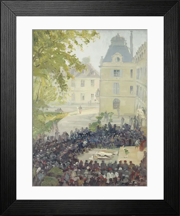 Framed Print : Concert for the wounded in courtyard of the Val-de-Grace military hospital, 1915. Creator: Ernest Victor Boudet Framed Print : Concert for the wounded in courtyard of the Val-de-Grace military hospital, 1915. Creator: Ernest Victor Boudet