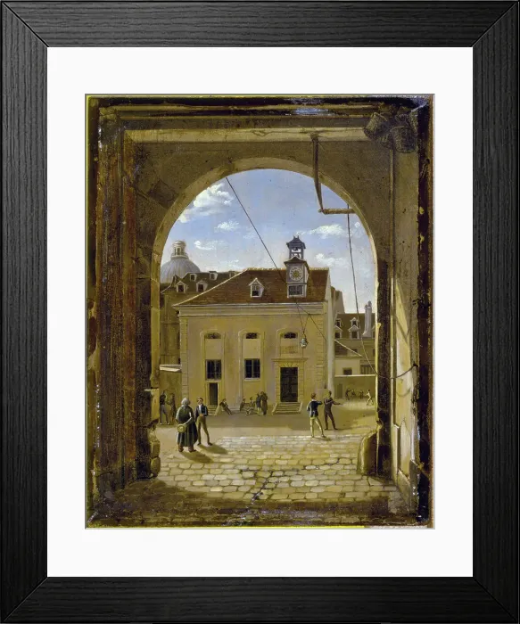 Framed Print : Sainte-Barbe college courtyard, rue de Reims, c1824. Creator: Etienne Bouhot Framed Print : Sainte-Barbe college courtyard, rue de Reims, c1824. Creator: Etienne Bouhot