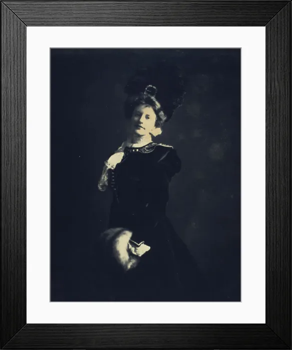 Framed Print : Lady with muff, c1900. Creator: Mathilde Weil Framed Print : Lady with muff, c1900. Creator: Mathilde Weil