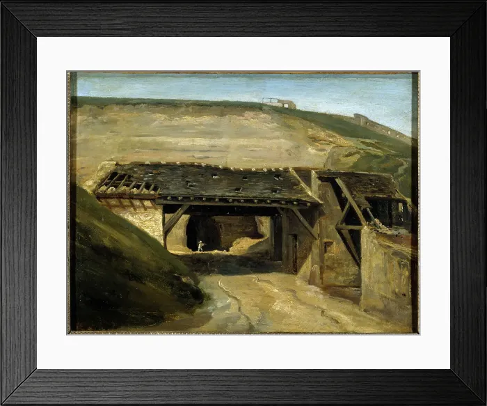 Framed Print : Entrance to a quarry in Montmartre, 1816. Creator: Etienne Bouhot Framed Print : Entrance to a quarry in Montmartre, 1816. Creator: Etienne Bouhot