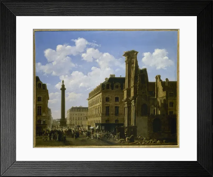 Framed Print : Place Vendome and rue de Castiglione, with ruins of the Feuillant Church, c1808. Creator: Etienne Bouhot Framed Print : Place Vendome and rue de Castiglione, with ruins of the Feuillant Church, c1808. Creator: Etienne Bouhot