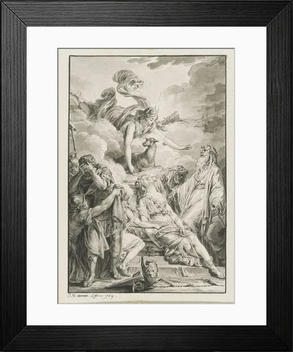 Framed Print : The Sacrifice of Iphigenia, 1769. Creator: Jean-Michel Moreau Framed Print : The Sacrifice of Iphigenia, 1769. Creator: Jean-Michel Moreau